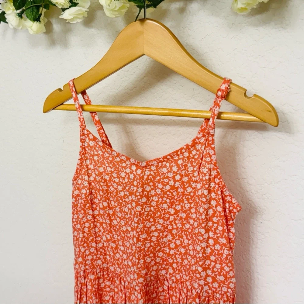 Old Navy • Coral and White Floral Cottagecore Coquette Lightweight Summer Dress